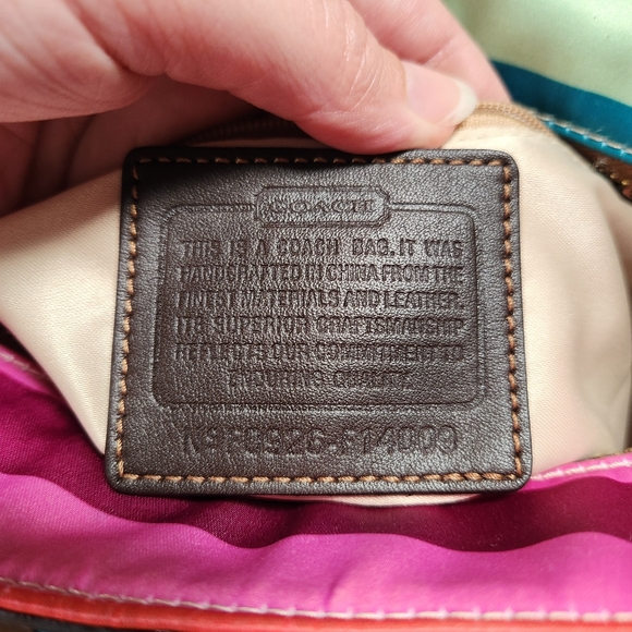 Coach Legacy Stripe Sateen Tote Bag - Picture 6 of 15